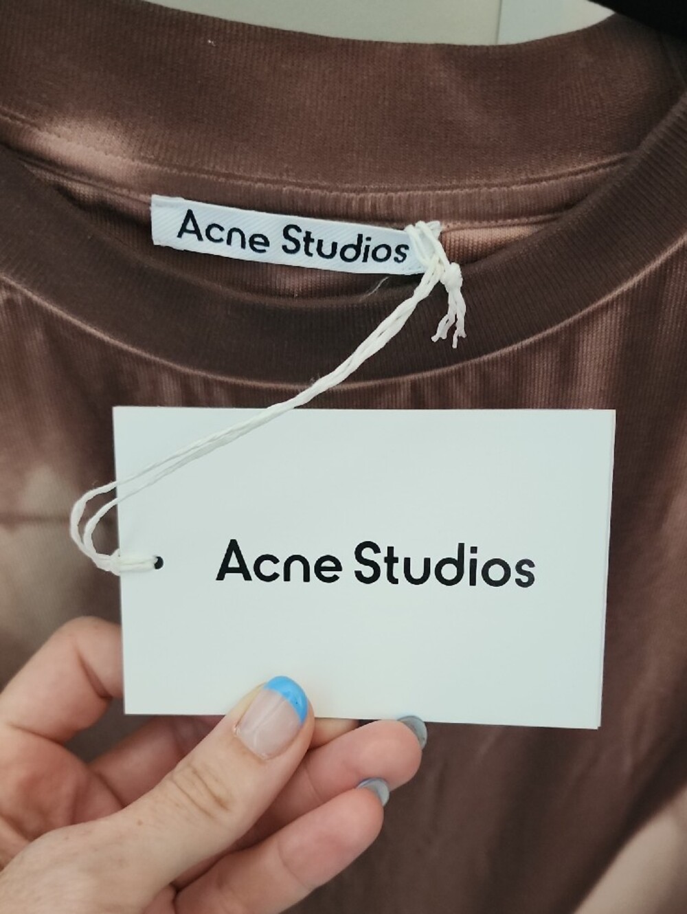Acne Brown and Cream Tie-Dye Short Sleeve Tee - Picture 6 of 7